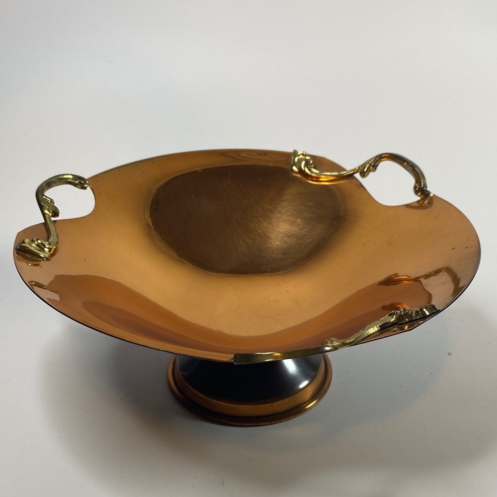 Vintage Copper Pedestal Dish